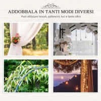 Outsunny Arco per Rose e Supporto per Piante Rampicanti in Metallo, 114x30x230cm, Nero(m-4)