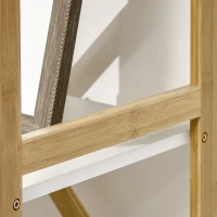 HOMCOM Scaffalatura a 5 Piani in Bamboo e MDF, Mobile Libreria per Soggiorno, Cucina e Camera da Letto, 70x37.5x150 cm(m-9)