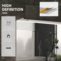 kleankin Bathroom Mirror Cabinet with Light, Bathroom Storage Cupboard with Adjustable Shelf, USB Powered, 90x15x70cm, White(m-8)