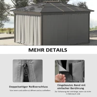 Outsunny Zasłona zastępcza do pawilonu, 4 szt., do pawilonu 3x3m, 302x205cm, Beżowy(m-5)