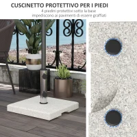 Outsunny Base per Ombrellone da Giardino 25kg per Pali da Ø32mm, Ø38mm e Ø48mm, in Granito e Acciaio Inox, 38x38x38 cm, Grigia(m-6)