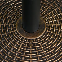Outsunny 25kg Round Cement Parasol Base Concrete Umbrella Weight Stand Holder Patio Outdoor Garden Rattan Style Pattern Antique Bronze(m-7)