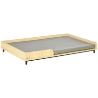 PawHut Cuccia per Cani Rialzata con Cuscino Removibile e Lavabile, in Truciolato e Acciaio, 110x70x15.5cm, Grigio(m-10)