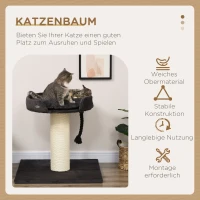 PawHut stevige krabpaal voor grote katten, kattenboom met kattenbed, XXL(m-4)