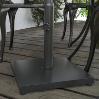 Outsunny 11kg Square Cement Parasol Base - Concrete Umbrella Weight Stand Holder for Patio Outdoor Garden, Black(m-10)
