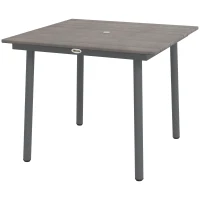 Outsunny Tuintafel Buiteneettafel Loungentafel, weerbestendig, modern design, 90 x 90 x 75 cm, Donkergrijs(m-1)
