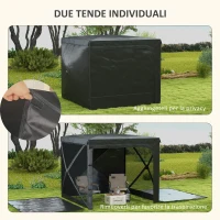 Outsunny Gazebo da Giardino 2x2.5 m Pieghevole con Tende e Zanzariere, Borsa di Trasporto, Nero(m-5)