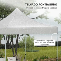 Outsunny Toldo de Substituição 3x3 m para Pérgola de Jardim Cobertura de Substituição para Tenda Dobrável Impermeável Branco(m-5)