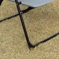 Outsunny Set of 2 Portable Folding Recliners Metal Outdoor Patio Chaise Lounge Chairs with Adjustable Backrest, Grey(m-9)