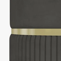 HOMCOM Pouf tabouret repose-pied coffre de rangement en velours côtelé 36 x 36 x 44 cm pour salon chambre gris(m-7)