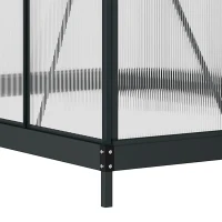 Outsunny 6 x 8ft Polycarbonate Greenhouse, Large Walk-In Green House with Slide Door and Window, Garden Plants Grow House with Aluminium Frame and Foundation, Grey(m-8)