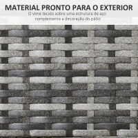 Outsunny Conjunto de Refeição de Jardim em Vime Sintético Conjunto de 7 Peças Inclui 6 Cadeiras com Almofadas e Mesa de Metal Cinza(m-5)