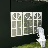 Outsunny Set of Two 3 x 3m Gazebo Frame Replacement Walls - Green(m-9)