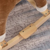 HOMCOM Cavallo a Dondolo Giocattolo con Suoni Realistici per Bambini 36-72 Mesi, Include 2 Batterie AA, Marrone(m-8)