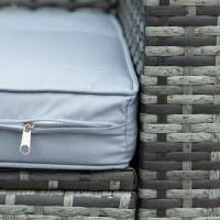 Outsunny 4 Pieces Rattan Garden Furniture Sets Wicker Patio Conservatory Dining Set with Corner Sofa Loveseat Coffee Table Cushions for Balcony Backyard Pool Grey(m-9)