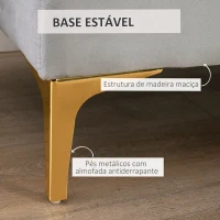 HOMCOM Banco de Pé de Cama com Assento Acolchoado e Pés Metálicos Banco para Entrada Corredor Capacidade 120 kg 118x45x42 cm Cinza(m-6)