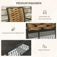 Outsunny Krzesła ogrodowe Krzesła na zewnątrz, Stylowe, mieszczące się w pogodzie, nowoczesne wzornictwo, 57 x 58 x 87cm, Czarny(m-7)