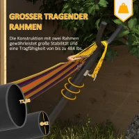 Outsunny Stojak na hamak z kółkami, stojak do hamaka z regulowanym hakiem, torba transportowa, wytrzymałość do 220 kg, stal, 290 x 120 x 115 cm(m-4)