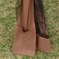 Outsunny 3.2m Pop Up Gazebo Hexagonal Canopy Tent for Outdoor Sun Protection - Includes Mesh Sidewalls and Handy Bag, Brown(m-12)