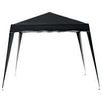 Outsunny Slant Leg Pop Up Gazebo - Comes with Carry Bag, Height Adjustable Party Tent, Instant Event Shelter for Garden, Patio (3 M × 3 M Base / 2.5 M × 2.5 M Top, Black)(m-8)