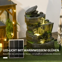 Outsunny Fonteinen Tuin, Steen-look Zonne-energie LED's Kunstharz Grijs(m-4)