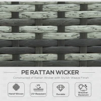 Outsunny 4 Pieces Rattan Garden Furniture Sets Wicker Patio Conservatory Dining Set with Corner Sofa Loveseat Coffee Table Cushions for Balcony Backyard Pool Grey(m-4)