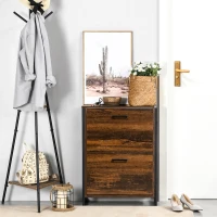 HOMCOM 12-Shoe, Two-Door Storage Cabinet - Wood-Effect(m-2)