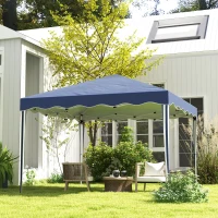 Outsunny 3 x 3cm Adjustable Height Pop-Up Gazebo, with Bag - Blue(m-10)