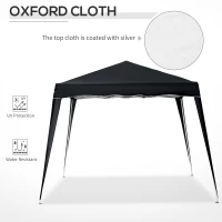 Outsunny Slant Leg Pop Up Gazebo - Comes with Carry Bag, Height Adjustable Party Tent, Instant Event Shelter for Garden, Patio (3 M × 3 M Base / 2.5 M × 2.5 M Top, Black)(m-7)
