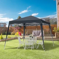 Outsunny Slant Leg Pop Up Gazebo - Comes with Carry Bag, Height Adjustable Party Tent, Instant Event Shelter for Garden, Patio (3 M × 3 M Base / 2.5 M × 2.5 M Top, Black)(m-2)
