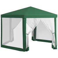 Outsunny 4m Hexagon Gazebo Party Tent, Screen House Patio Canopy Event Shelter for Activities, Shade Resistant, Green