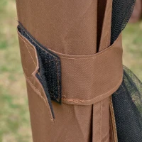 Outsunny 3.2m Pop Up Gazebo Hexagonal Canopy Tent for Outdoor Sun Protection - Includes Mesh Sidewalls and Handy Bag, Brown(m-9)