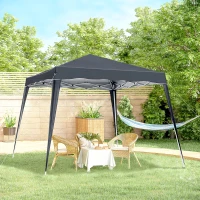 Outsunny Slant Leg Pop Up Gazebo - Comes with Carry Bag, Height Adjustable Party Tent, Instant Event Shelter for Garden, Patio (3 M × 3 M Base / 2.5 M × 2.5 M Top, Black)(m-11)