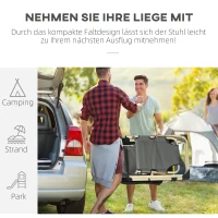 Outsunny leżak składany leżak plażowy, regulowany leżak ogrodowy na balkon(m-6)