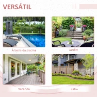Outsunny Mesa de Jardim em Vime Sintético Mesa Dobrável com Pés Cruzados e Estrutura de Aço para Pátio Varanda 40x40x40 cm Cinza(m-7)
