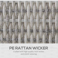 Outsunny Single Seater Rattan Chair Sofa with Padded Cushions, All-Weather PE Wicker Weave Garden Armchair, Armrests Included, Grey(m-6)