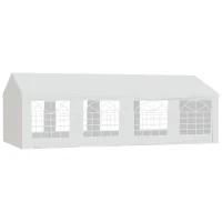 Outsunny Tonnelle de Réception avec 8 Fenêtres Blanc 7,98L x 3,92l x 2,8H m(m-1)