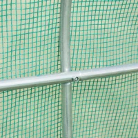 Outsunny Walk-in Polytunnel Greenhouse - Outdoor Garden Tunnel Greenhouse Tent with Zipped Roll-Up Door and 8 Mesh Windows, 6 x 3M(m-10)
