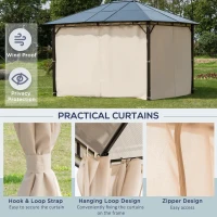 Outsunny Gazebo Canopy Tent Side Wall Curtain Shelter UV50+ Brown Garden Patio(m-6)