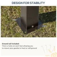 Outsunny Gazebo Canopy Tent Side Wall Curtain Shelter UV50+ Brown Garden Patio(m-7)