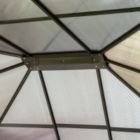 Outsunny Gazebo Canopy Tent Side Wall Curtain Shelter UV50+ Brown Garden Patio(m-10)