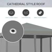 Outsunny 3 x 3 m Pop Up Gazebo, Garden Tent with Removable Mesh Sidewall Netting, Carry Bag for Backyard Patio Outdoor Light Grey(m-7)