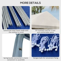 Outsunny 4 x 4m Garden Gazebo with Sides - Galvanised Marquee Party Tent Featuring Four Windows and Double Doors, Ideal for Parties, Weddings, and Events(m-7)