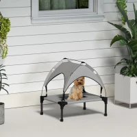 PawHut Cooling Raised Pet Bed w/ Washable Breathable Mesh, for Mini Small Dogs, 61 x 46 x 63cm - Light Grey(m-10)