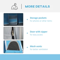 Outsunny 4-8 Person Camping Tent Family Tent with 2 Room, Mesh Windows, Easy Set Up for Backpacking, Hiking, Outdoor, Blue(m-6)