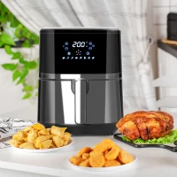 HOMCOM 4.5L Air Fryer, 8-in-1 Digital Air Fryer Oven with Rapid Air Circulation, Temp Control & Timer, Non-stick Basket, Oil-Free Cook, 1500W, Black(m-10)