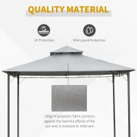 Outsunny 3x3(m) Outdoor Patio Gazebo, Steel Canopy Tent Pavilion with 2-Tier Roof Top, Garden Sunshade, Grey(m-4)