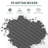 Outsunny Four-Piece Stacking Rattan Garden Seat Set - Grey(m-6)