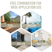 Outsunny Set of 2 Folding Garden Chairs - Metal Frame Outdoor Patio Park Dining Seats with Breathable Mesh Seat, Beige(m-6)