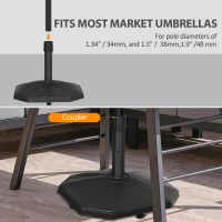 Outsunny 18kg Patio Parasol Base, Garden Concrete Umbrella Base, Outdoor Umbrella Stand Holder for Parasol Poles 34mm, 38mm and 48mm, Black(m-4)